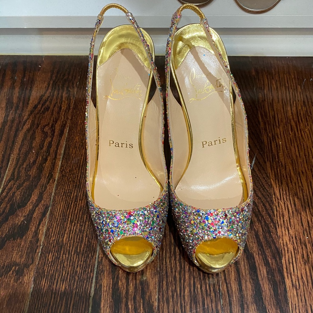 Christian Louboutin glittter sandals